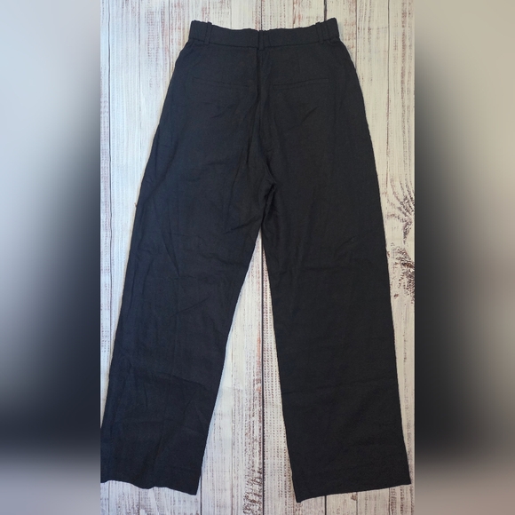 Abercrombie & Fitch Curve Love A&F Sloane Linen-Blend Wide Leg Pant 27 High Rise - Picture 7 of 7